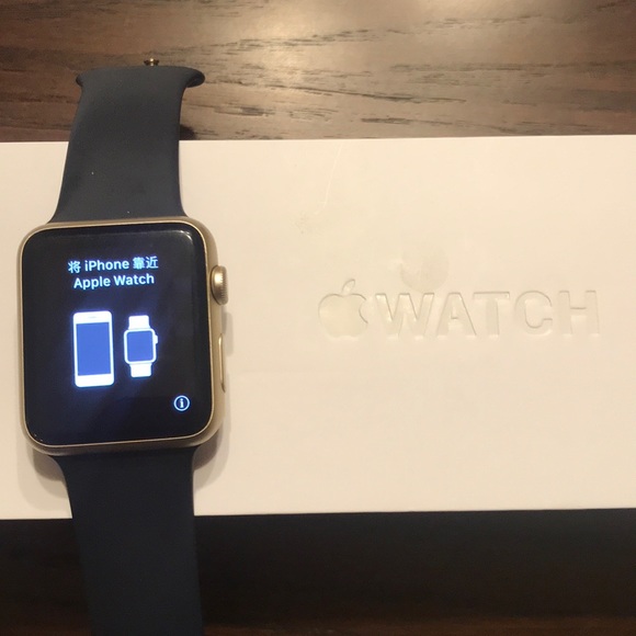 Apple Other - 42mm Gold Apple Watch Sport - blue strap